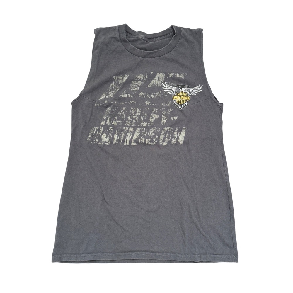 Harley-Davidson Chicago 115th Anniversary Sleeveless Muscle T-Shirt Mens Gray L